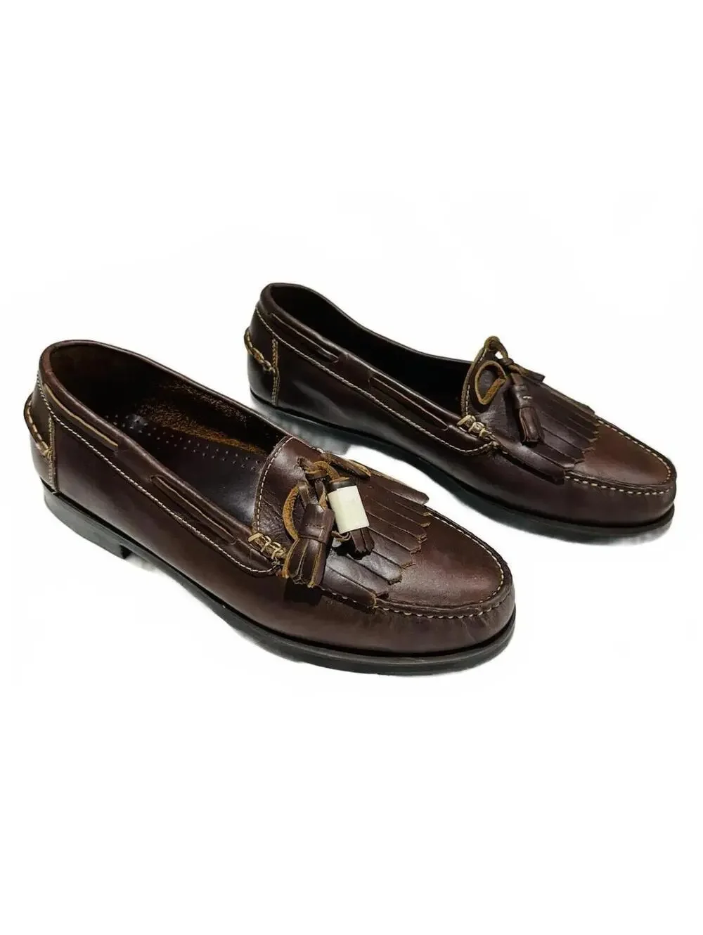 New Nunn Bush Men's Brown Leather Kiltie Tassel Loafers Fringe Size 11M
